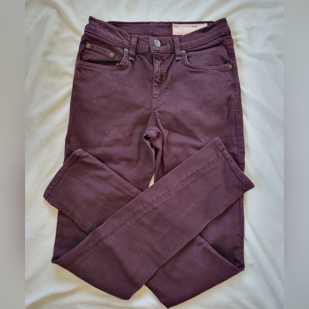 Rag & Bone eggplant purple denim pant 27